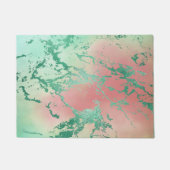 Cool Marble | Mooie pastelkoraal en groene ombre Deurmat (Voorkant)