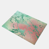 Cool Marble | Mooie pastelkoraal en groene ombre Deurmat (Schuin)