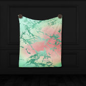 Cool Marble | Mooie pastelkoraal en groene ombre Fleece Deken