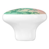 Cool Marble | Mooie pastelkoraal en groene ombre Keramische Knop (Zijkant)