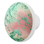 Cool Marble | Mooie pastelkoraal en groene ombre Keramische Knop (Rechts)