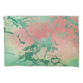 Cool Marble | Mooie pastelkoraal en groene ombre Kussensloop (Voorkant)