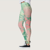 Cool Marble | Mooie pastelkoraal en groene ombre Leggings (Links)
