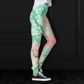 Cool Marble | Mooie pastelkoraal en groene ombre Leggings