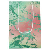 Cool Marble | Mooie pastelkoraal en groene ombre Medium Cadeauzakje (Achterkant)