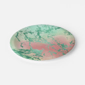 Cool Marble | Mooie pastelkoraal en groene ombre Papieren Bordje (Gekanteld)