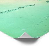 Cool Marble | Mooie pastelkoraal en groene ombre Poster (Hoek)