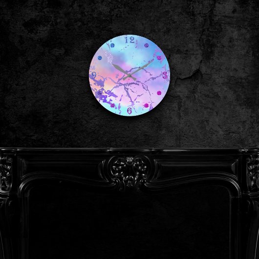 Cool Marble | Mooie pastelkoraal en groene ombre Ronde Klok