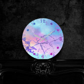 Cool Marble | Mooie pastelkoraal en groene ombre Ronde Klok