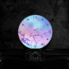 Cool Marble | Mooie pastelkoraal en groene ombre Ronde Klok