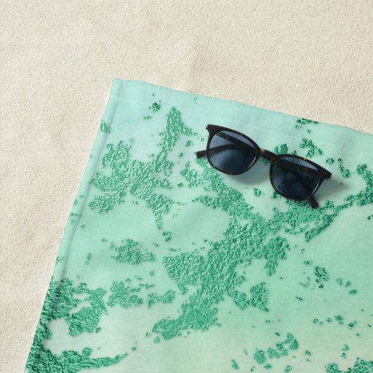 Cool Marble | Mooie pastelkoraal en groene ombre Strandlaken (In situ)