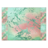 Cool Marble | Mooie pastelkoraal en groene ombre Tafelkleed (Voorkant (Horizontaal))