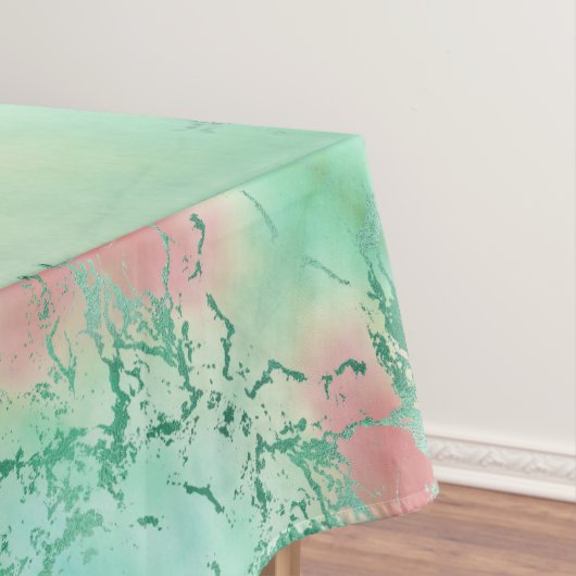 Cool Marble | Mooie pastelkoraal en groene ombre Tafelkleed (Voorbeeld)