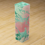 Cool Marble | Mooie pastelkoraal en groene ombre Wijn<br><div class="desc">Helderrijk en levendig palet met een kleurrijk, door eenhoorn geïnspireerd marmer getextureerd waterverf gradiënt in een stralend turquoise blauw en roze ombre met lavender paars. Deze handbeschilderde gradiënt voegt de perfecte pop van kleur toe. Vanuit het collectie "Moderne Waterverf marbles" biedt dit ontwerp abstracte vloeistofdraden die een koel patroon creëren...</div>