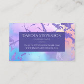 Cool Marble | Pastel Paars blauw roze monogram Visitekaartje (Achterkant)