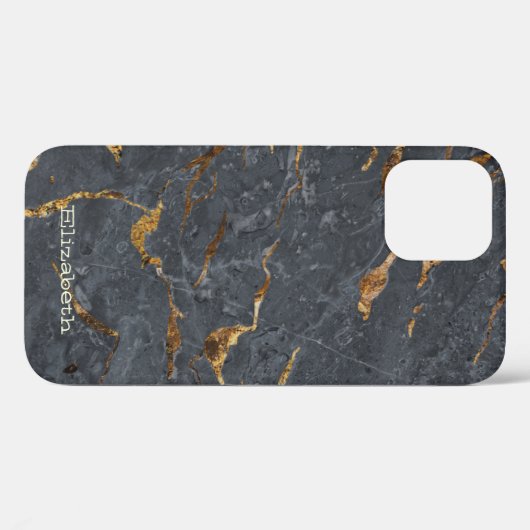 Cool marble Stone Texture Grey Gold Case-Mate iPhone Case (Achterkant (horizontaal))