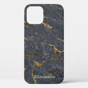 Cool marble Stone Texture Grey Gold Case-Mate iPhone Case