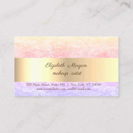 Cool Marble Stripe Lotus Loyalty Kaart (Achterkant)