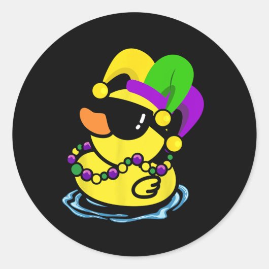 Cool Mardi Gras Duck New Orleans Carnaval Party Wo Ronde Sticker (Voorkant)