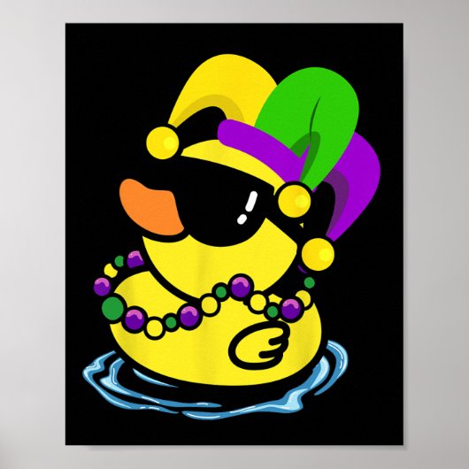 Cool Mardi Gras Eend Nieuw Orleans Carnaval Feest Poster (Voorkant)