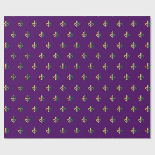 Cool Mardi Gras Fleur de Lis Cadeaupapier (Vlak)