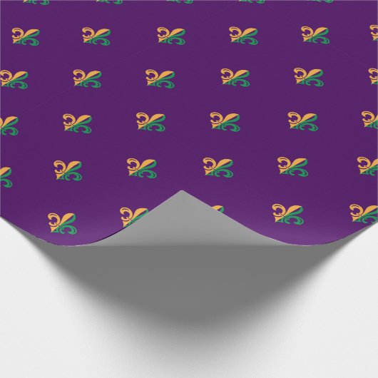 Cool Mardi Gras Fleur de Lis Cadeaupapier (Hoek)