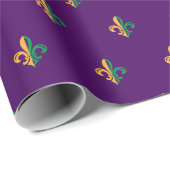 Cool Mardi Gras Fleur de Lis Cadeaupapier (Rol Hoek)