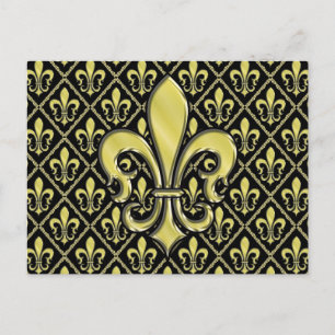 Cool Mardi Gras Fleur de Lis Design Briefkaart