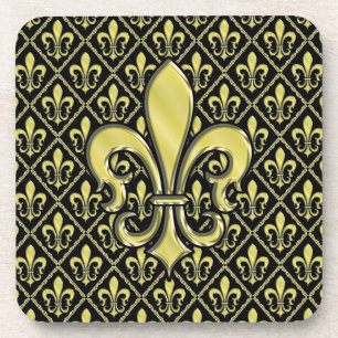 Cool Mardi Gras Fleur de Lis Design Sierkussen Bier Onderzetter
