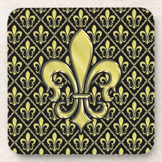 Cool Mardi Gras Fleur de Lis Design Sierkussen Bier Onderzetter (Voorkant)