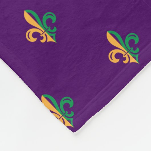 Cool Mardi Gras Fleur de Lis Fleece Deken (Hoek)