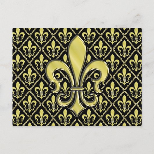 Cool Mardi Gras Fleur de Lis-ontwerp Briefkaart (Voorkant)