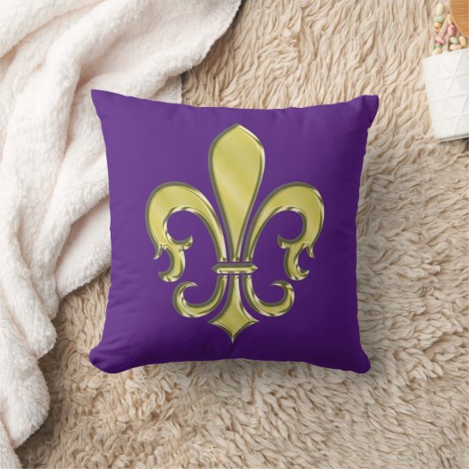 Cool Mardi Gras Fleur de Lis ontwerp Kussen (Deken)