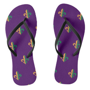 Cool Mardi Gras Fleur de Lis Teenslippers