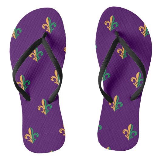 Cool Mardi Gras Fleur de Lis Teenslippers (Voetbed)