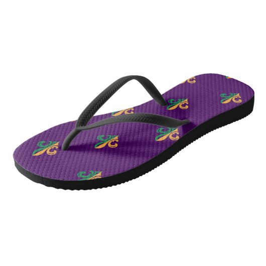 Cool Mardi Gras Fleur de Lis Teenslippers (Schuin)