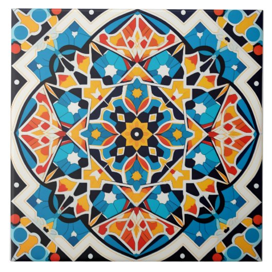 Cool Marokkaans stijl patroon Tegeltje (Voorkant)