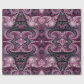 Cool Maroon en zwart decoratief fractal patroon Cadeaupapier (Vlak)