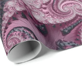 Cool Maroon en zwart decoratief fractal patroon Cadeaupapier (Rol Hoek)