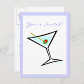 Cool Martini glas Cocktail Party uitnodiging (Voorkant / Achterkant)