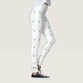 Cool Martini Glass en Olive met aangepast monogram Leggings