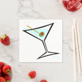 Cool Martini Olive Cartoon Modern Cocktailparty Servetten (Insitu)