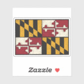 Cool Maryland Flag Vinyl Cut Sticker (Vel)