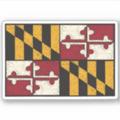 Cool Maryland Flag Vinyl Cut Sticker (Voorkant)