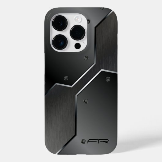 Cool Masculine Metallic Geometric Design Case-Mate iPhone Case (Achterkant)