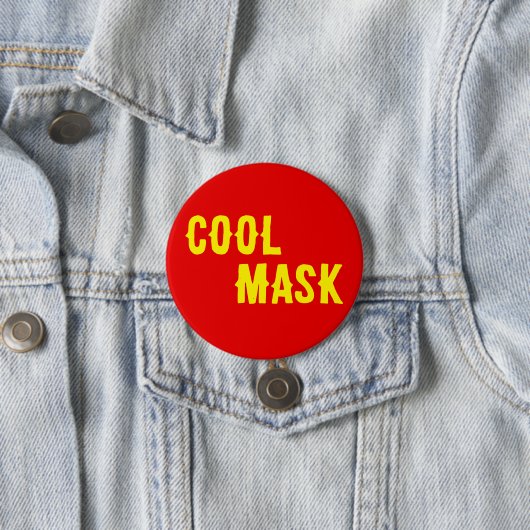 Cool Mask- gele tekst met rode achtergrond Ronde Button 7,6 Cm (In situ)