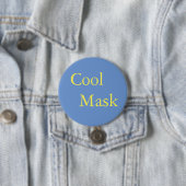 Cool Mask- gele tekst op blauw Ronde Button 7,6 Cm (In situ)