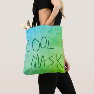 Cool Mask Original Handschrift blauw en groen Tote Bag