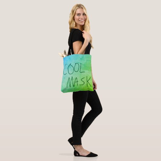 Cool Mask Original Handschrift blauw en groen Tote Bag (Op model)