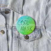 Cool Mask Original Handschrift Groen en Blauw Ronde Button 7,6 Cm (In situ)